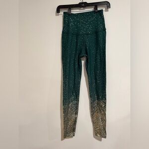 Green and Gold Speckled Leggings